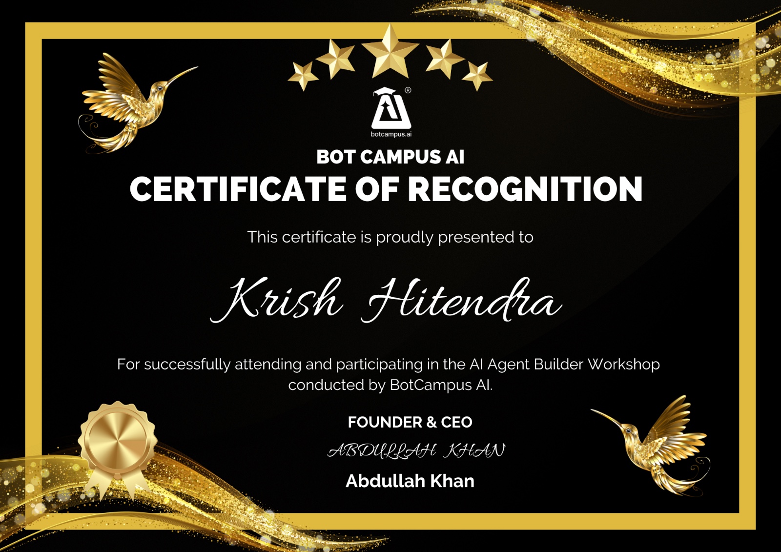 BotCampusAI Certificate