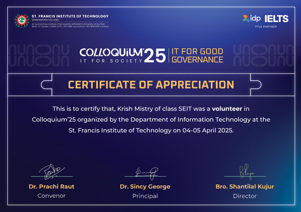Volunteering Colloquium Certificate