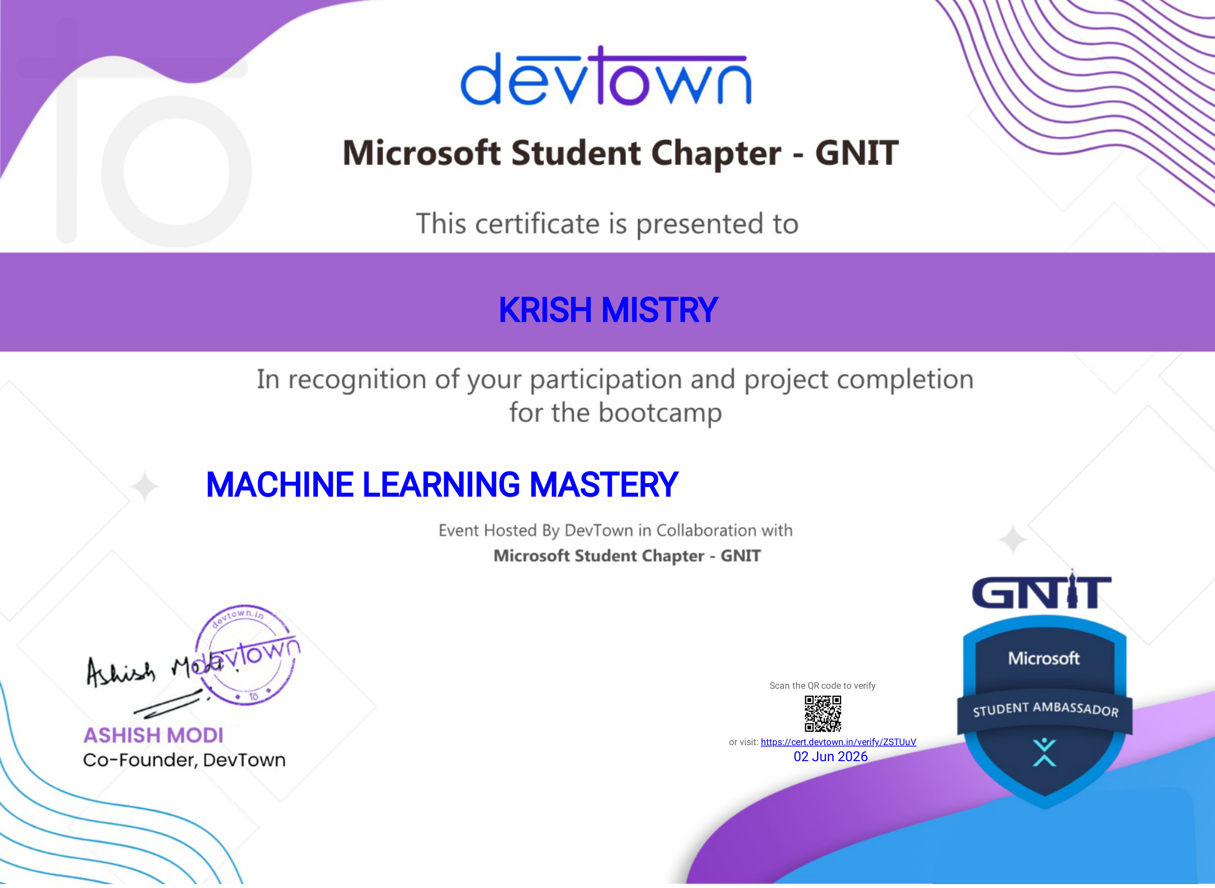 Krish Hitendra Mistry — Full Stack Developer